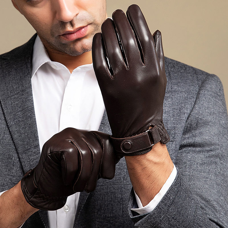 Leather Driving Glove - Sarung tangan kulit domba untuk pria,