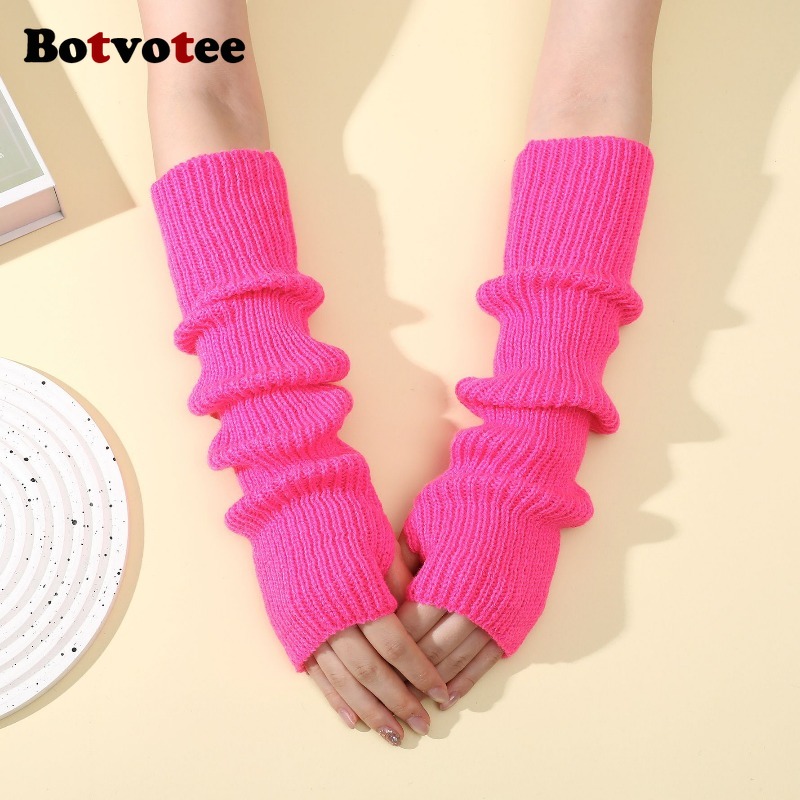 Botvotee Aksesoris Y2k Sarung  - Fingerless Glove Knit ulasan dan harga